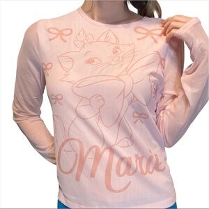 Pink Marie Disney Mesh Graphic Long Sleeve Shirt